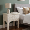 Untitled design (33) WDN MOP Floral Inlay Bedside Table (2 Drawers)
