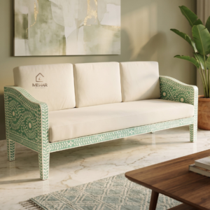 WDN FLORAL BONE INLAY 3 SEATER SOFA