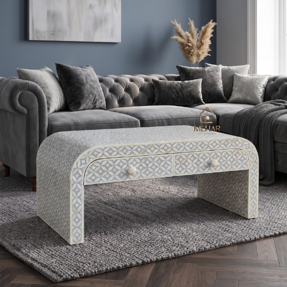 Untitled design (39) WDN BONE INLAY U COFFEE TABLE WITH 2 DRAWER