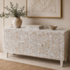 WDN FLORAL MOTHER OF PEARL INLAY SIDEBOARD 3 DOOR