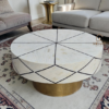 WDN NATURAL BONE INLAY COFFEE TABLE IN WHITE & BLACK FINISH