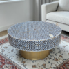 WDN MOTHER OF PEARL INLAY COFFEE TABLE IN BLACK FINISH