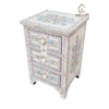 WDN BONE INLAY HAND PAINTED BEDSIDE 3 DRAWER