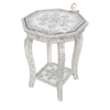 WDN BONE INLAY HAND PAINTED STOOL