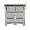 WDN BONE INLAY HAND PAINTED CABINET 4 DRAWER