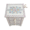 WDN BONE INLAY HAND PAINTED BEDSIDE 3 DRAWER