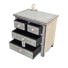 WDN BONE INLAY HAND PAINTED CABINET 4 DRAWER