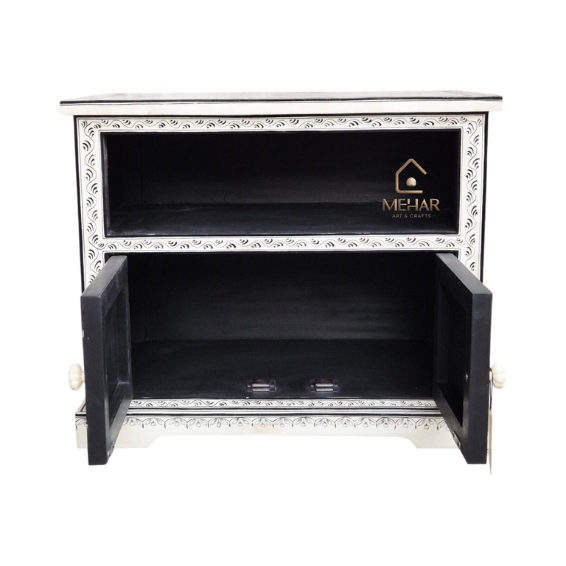 5 WDN BONE INLAY HAND PAINTED TV UNIT CABINET