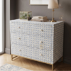 WDN GREY BONE INLAY CHEST OF DRAWERS- LUXURY STORAGE CABINET
