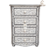 WDN BONE INLAY HAND PAINTED CABINET 4 DRAWER