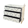 WDN BONE INLAY CHEST OF DRAWER 3 DRAWER- BLACK & WHITE CABINET