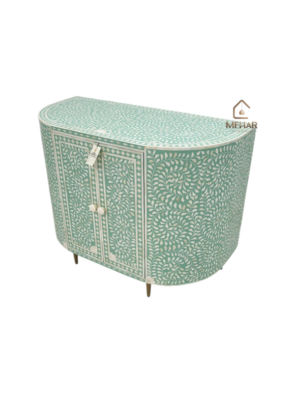 20240710_163902 WDN FLORAL BONE INLAY FLORAL CABINET WITH 2DOOR