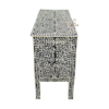 4 WDN BONE INLAY SIDEBOARD / CHEST OF 5 DRAWERS IN WHITE & BLACK FINISH