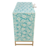 4 WDN TURQUOISE BONE INLAY CHEST OF DRAWERS- FLORAL STORAGE CABINET