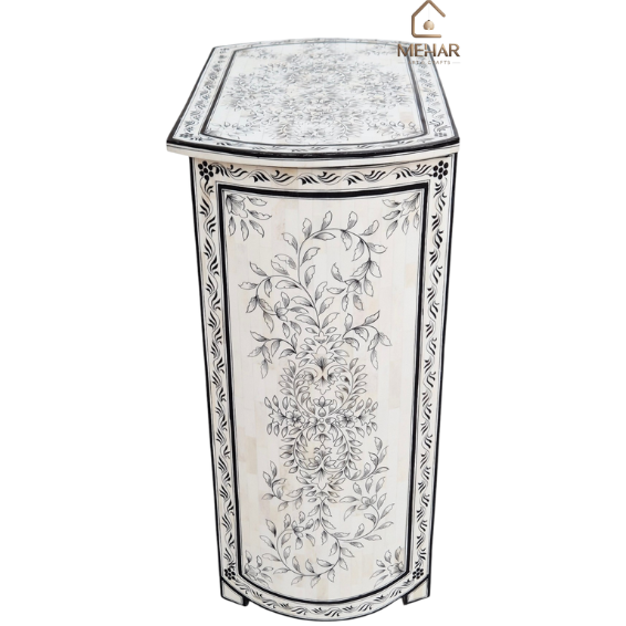 WDN BONE INLAY HAND PAINTED CABINET 4 DRAWER