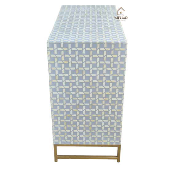 WDN GREY BONE INLAY CHEST OF DRAWERS- LUXURY STORAGE CABINET