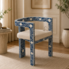 WDN MOTHER OF PEARL INLAY CHAIR IN NAVY BLUE