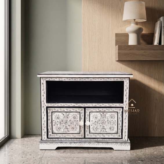 WDN BONE INLAY HAND PAINTED TV UNIT CABINET