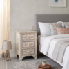 WDN BONE INLAY HAND PAINTED BEDSIDE 3 DRAWER