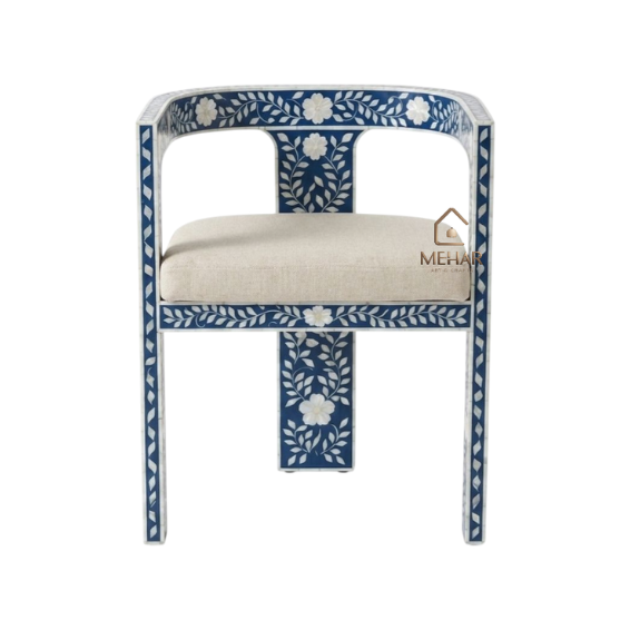 WDN MOP INLAY CHAIR IN NAVY BLUE