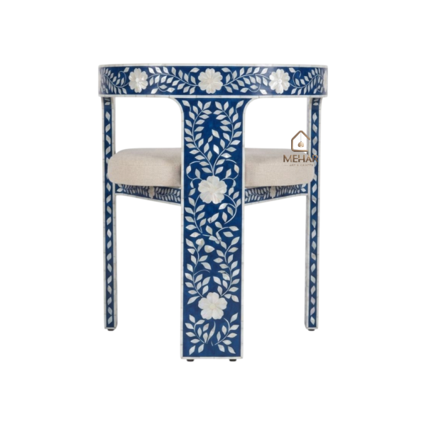 WDN MOP INLAY CHAIR IN NAVY BLUE