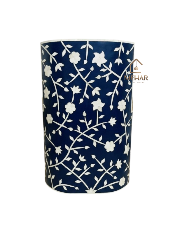 WhatsApp Image 2026-05-07 at 4.29.26 PM WDN BONE INLAY CHAIR IN ROUND SHAPE IN NAVY BLUE FINISH