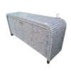 1 (2) WDN MOP INLAY CABINET/SIDEBOARD WITH 4 DOOR ( STRIPPED PATTERN)