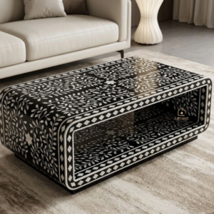 1 WDN BONE INALY FLORAL COFFEE TABLE