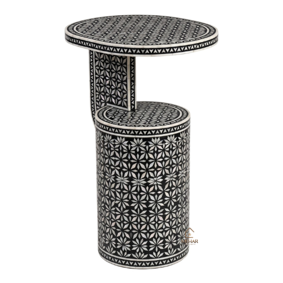 1 WDN MOTHER OF PEARL INLAY SIDE TABLE
