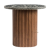 2 WDN BONE INLAY FLORAL SIDE TABLE IN BLACK FINISH