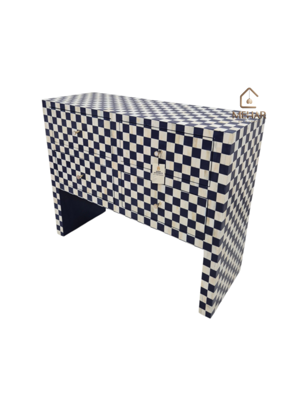 20241003_124904 WDN BONE INLAY CHEST WITH 4 DRAWERS (CHECKERED PATTERN)