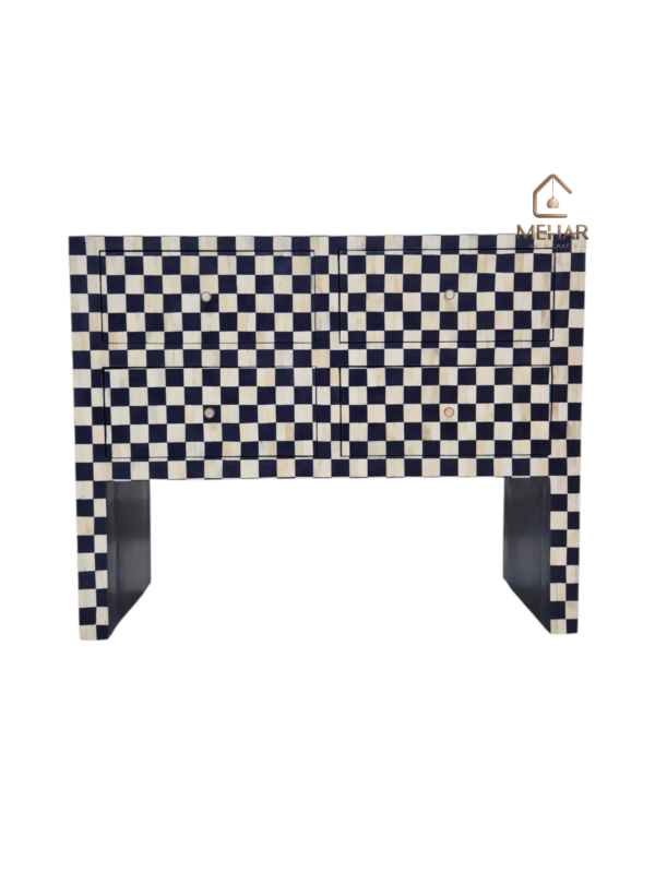 20241003_125046 WDN BONE INLAY CHEST WITH 4 DRAWERS (CHECKERED PATTERN)