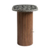 3 WDN BONE INLAY FLORAL SIDE TABLE IN BLACK FINISH