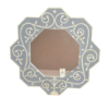 HANDCRAFTED WDN BONE INLAY FLORAL MIRROR FRAME | DECORATIVE GREY WALL MIRROR