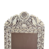 HANDCRAFTED WDN BONE INLAY FLORAL MIRROR FRAME | DECORATIVE BROWN MIRROR
