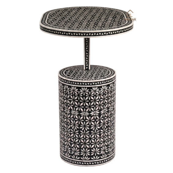 4 WDN MOTHER OF PEARL INLAY SIDE TABLE