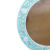 WDN Handcrafted Mother of Pearl Inlay Round Wall Mirror Frame – Floral Accent Mirror