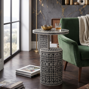 WDN MOTHER OF PEARL INLAY SIDE TABLE
