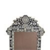 7 HANDCRAFTED WDN BONE INLAY FLORAL MIRROR FRAME | LUXURY BLACK WALL MIRROR