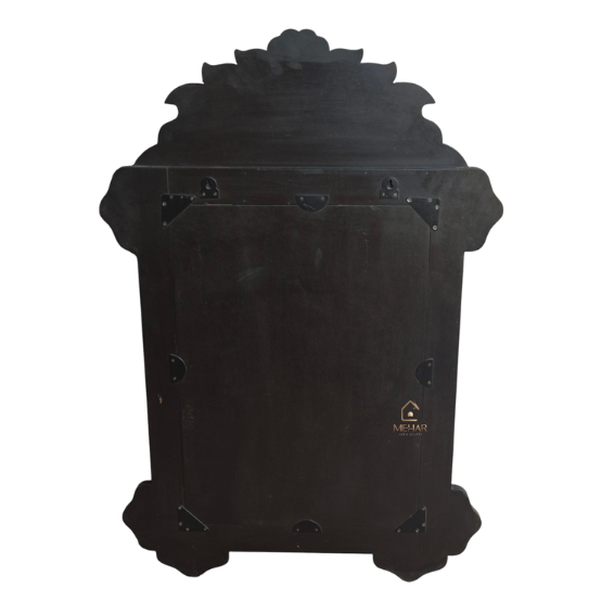9 HANDCRAFTED WDN BONE INLAY FLORAL MIRROR FRAME | LUXURY BLACK WALL MIRROR