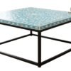 WDN MOTHER OF PEARL INALY FLORAL TABLE IN SKY BLUE WITH BLACK