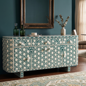 WDN BONE INLAY SIDEBOARD 3 DRAWER 4 DOOR