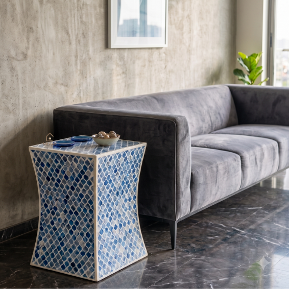 Untitled design (9) WDN BLUE COLOURED BONE INLAY SIDE TABLE
