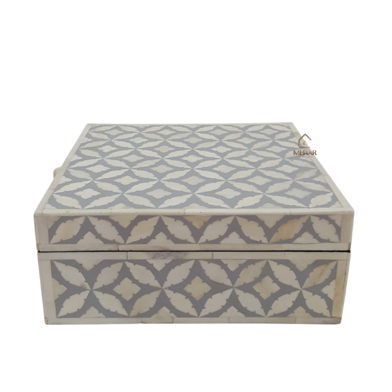 13 WDN BONE INLAY JEWELRY BOX | HANDMADE DECORATIVE STORAGE BOX