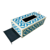 2 (3) WDN BONE INLAY BLUE TISSUE BOX | HANDMADE TISSUE HOLDER IN GEOMETRIC DESIGN