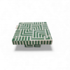 2 WDN BONE INLAY GREEN CAKE STAND | HANDMADE GEOMETRIC CAKE DISPLAY STAND