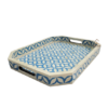 3 WDN BONE INLAY BLUE SERVING TRAY SET | HANDMADE DECORATIVE TRAYS