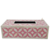 3 WDN BONE INLAY TISSUE BOX | HANDMADE PINK GEOMETRIC DECORATIVE COVER