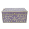 3 WDN BONE INLAY PURPLE JEWELLERY BOX | HANDMADE FLORAL JEWELRY STORAGE BOX