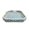 4 WDN BONE INLAY BLUE SERVING TRAY SET | HANDMADE DECORATIVE TRAYS